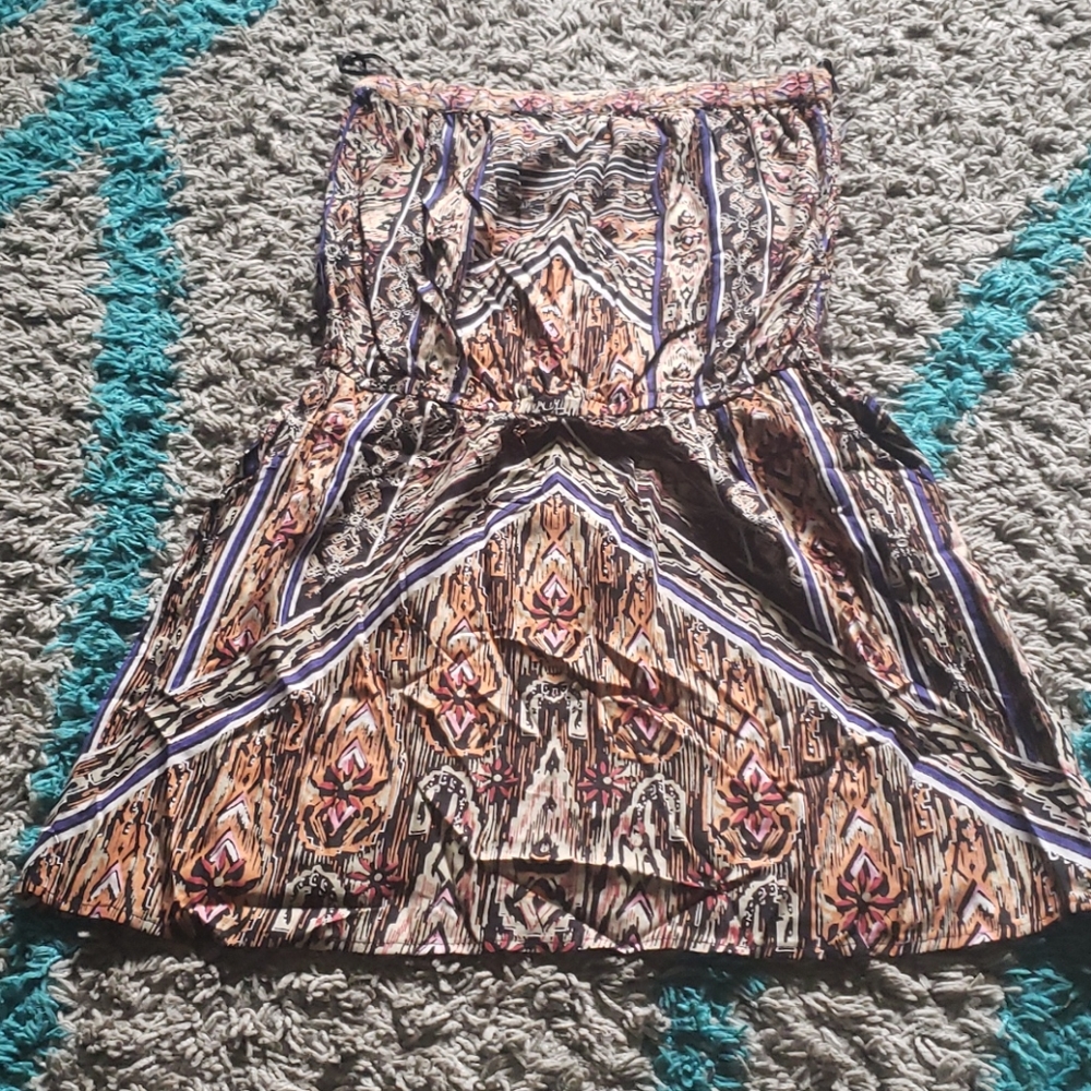 Tribal Strapless Casual Dress